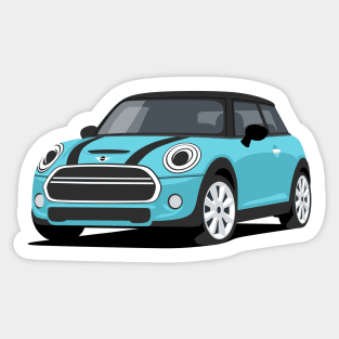 Car sport  mini retro aqua Sticker